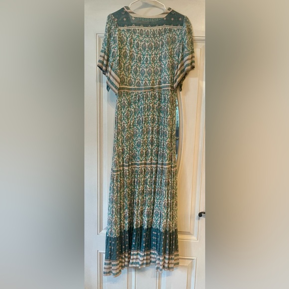 Spell & The Gypsy Free People Oracle gown green Maxi Dress lurex rayon med Rare - Picture 6 of 10